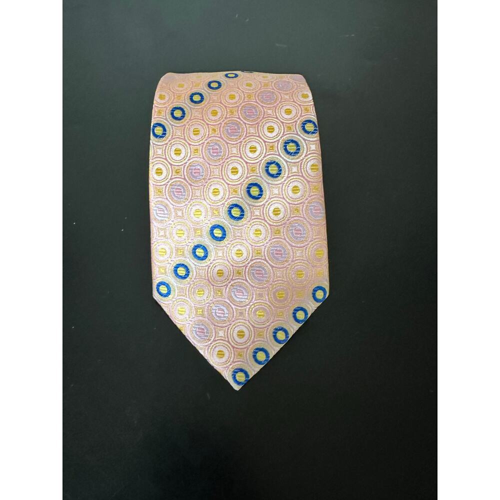 Gianfranco Italy Neck Tie Pink Geometic Pattern Old Money Luxury Special Event